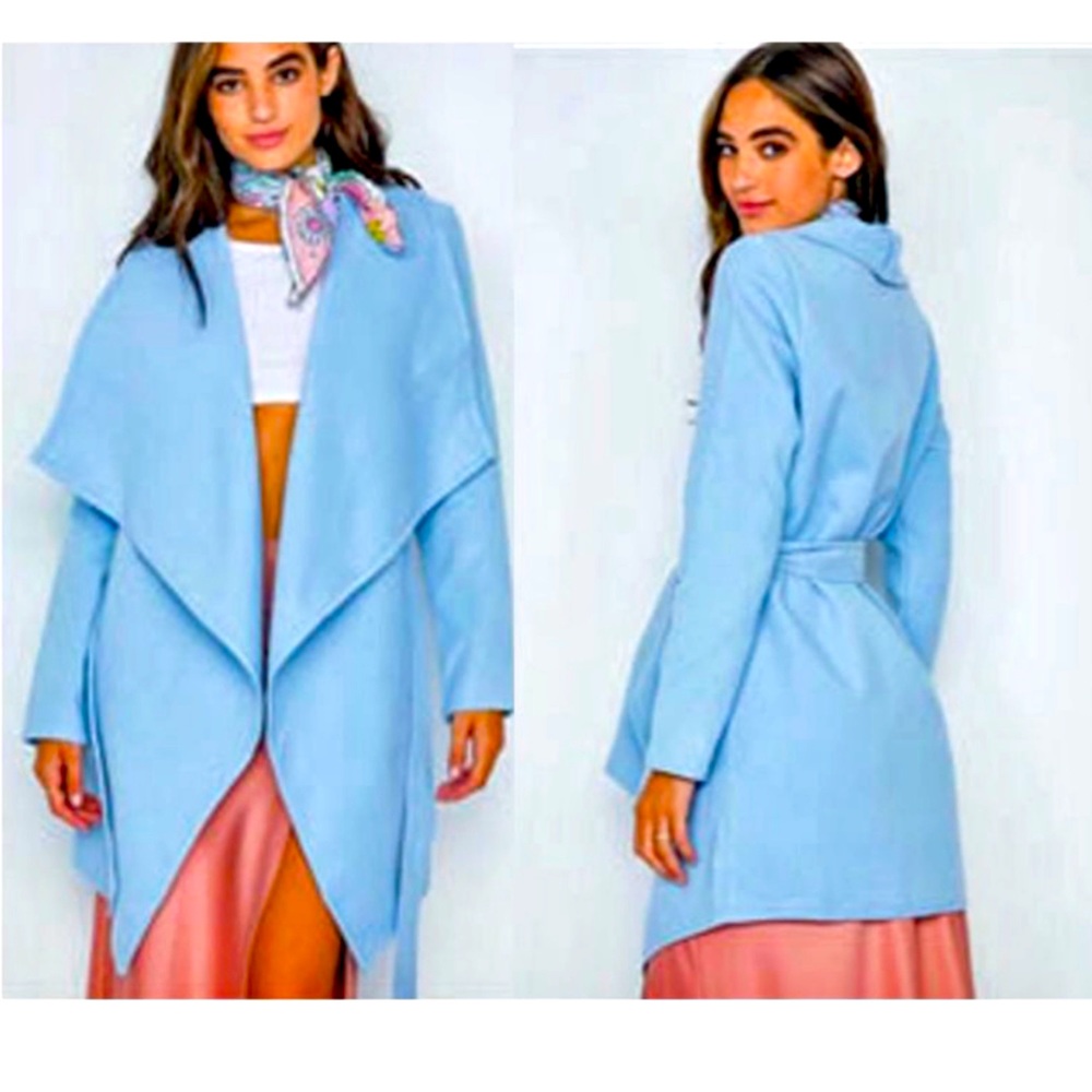 ⭐️💫LAST ONE LEFT!💙Baby Blue Peacoat w/ Belt